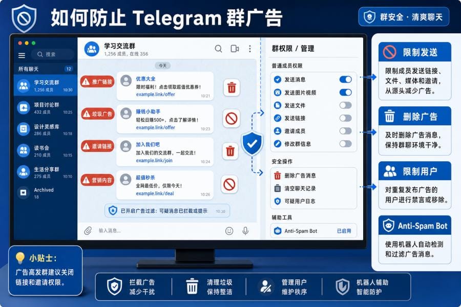 Telegram 群反垃圾机器人设置