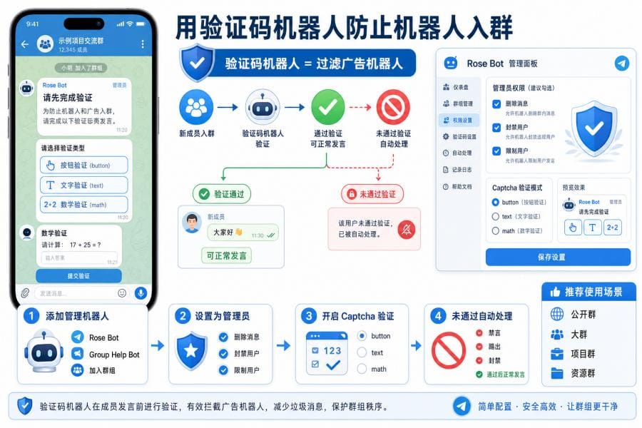Telegram 群管机器人权限和限制