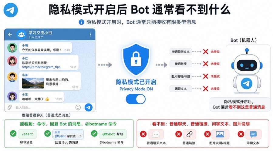Telegram Bot 隐私模式是什么意思？Bot 看不到群消息的原因与解决方法 配图 2