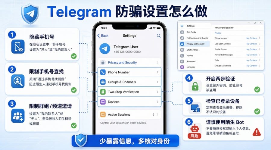 Telegram 群常见骗局怎么识别？假客服、假管理员、假空投和钓鱼链接防范教程 配图 3