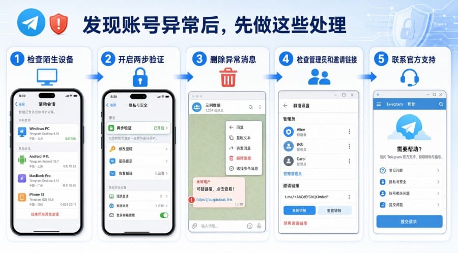 Telegram 群管理员账号被盗会怎样？预防、排查与应急处理教程 配图 3
