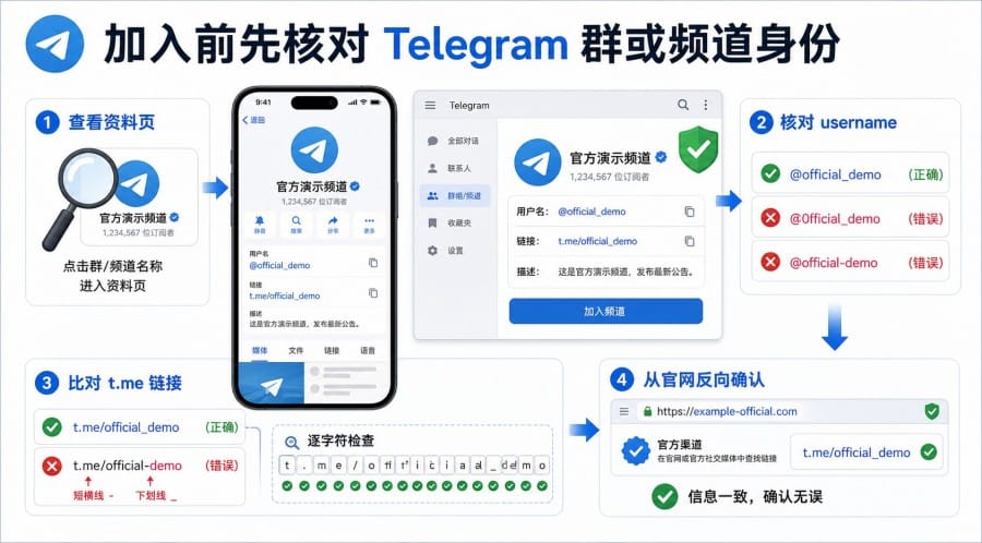 假 Telegram 群和假频道怎么识别?新手加入前的防骗检查指南 配图 1