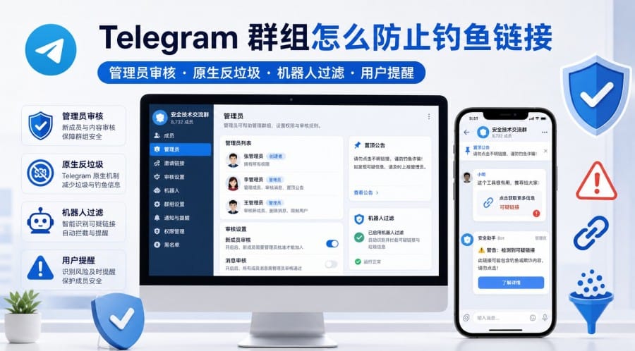 Telegram 群组怎么防止钓鱼链接 cover image
