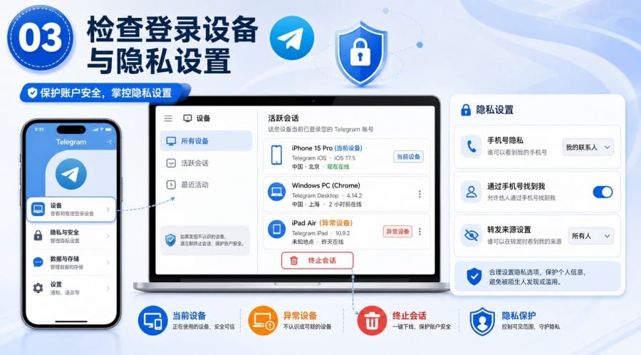 Telegram 群组管理员账号安全设置 - step 2
