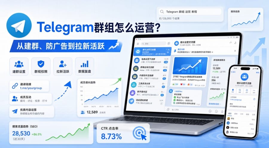Telegram群组怎么运营?从建群、防广告到拉新活跃
